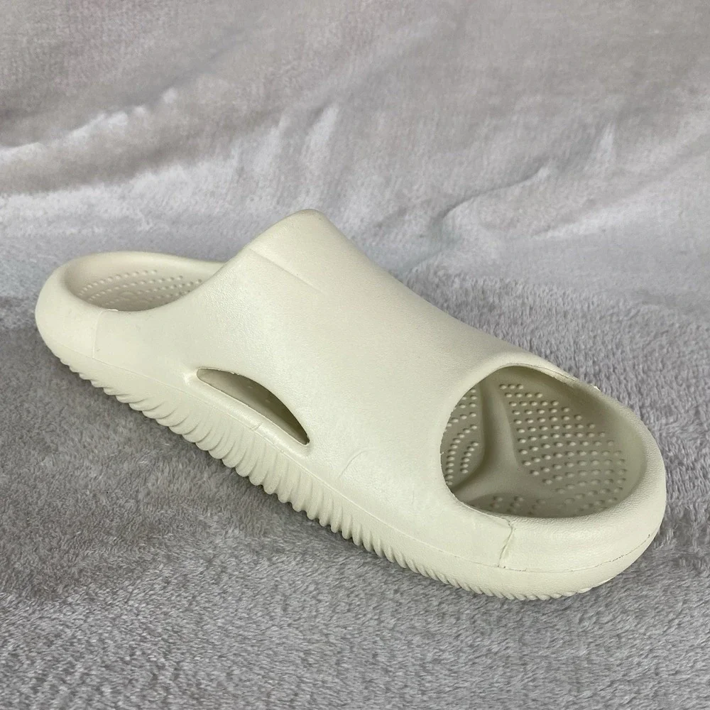 Crocs Mellow Slide Recovery Sandals Mens 7 Womens 9 Bone Beige Cushion NEW